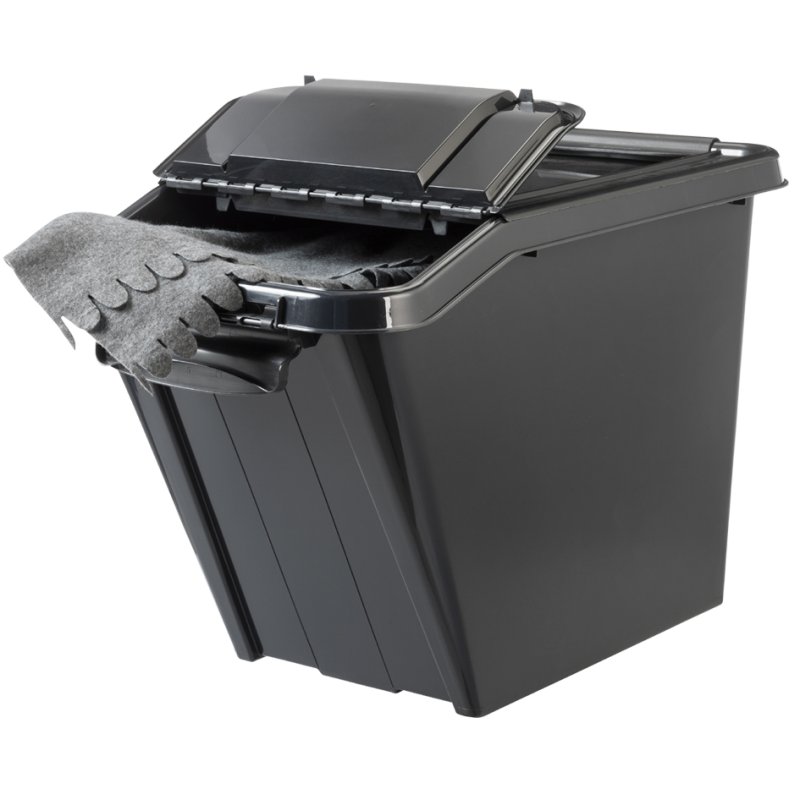 plast team opbergbox, transparant, grijze klipsluitingen, 395×650×438 mm